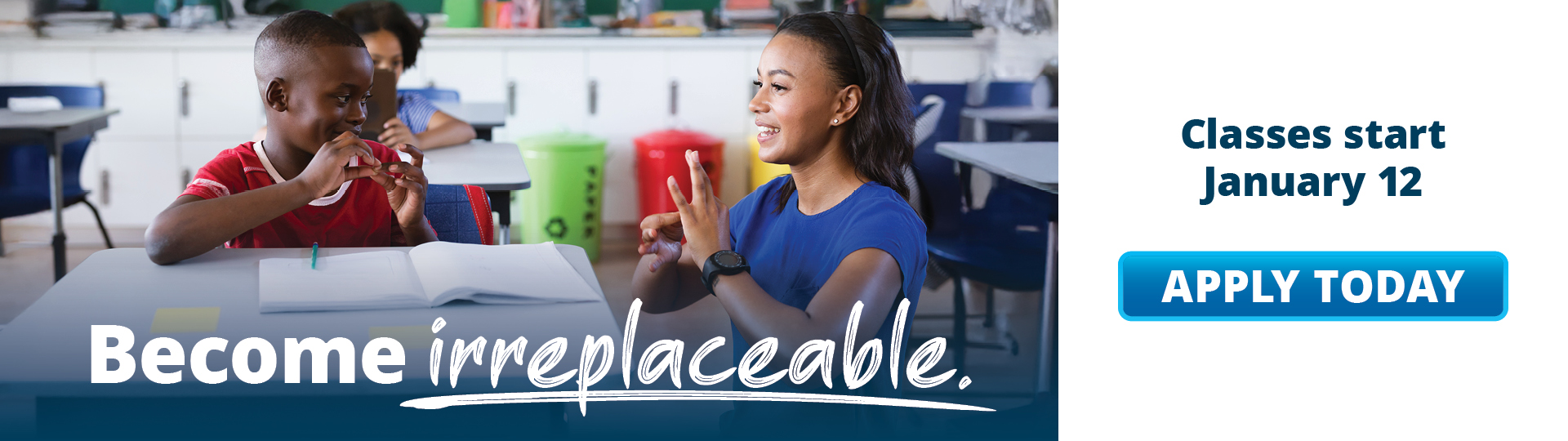 Women communicating with a child using sign language